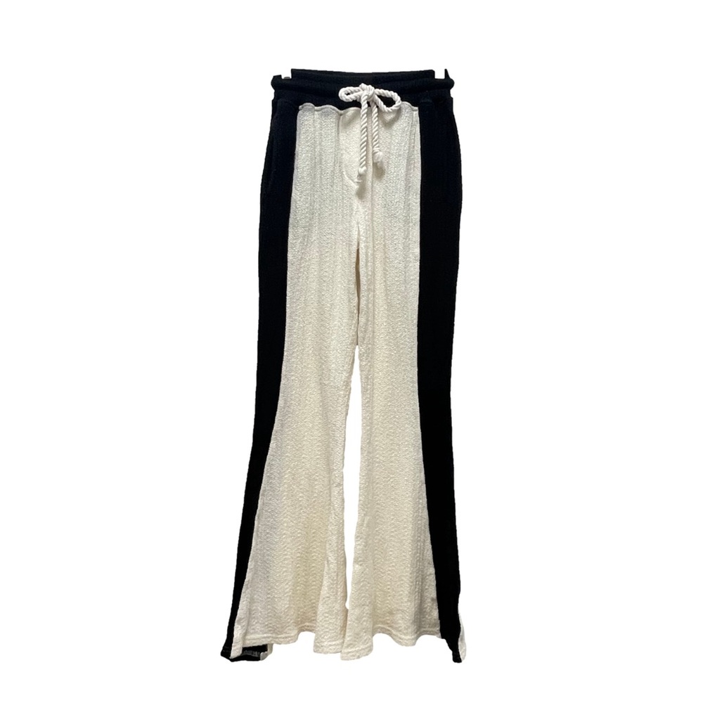 Kijun Knit Flared Black Ivory Pant Size Small